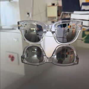Acne Transparent Square Mirrored Sunglasses.